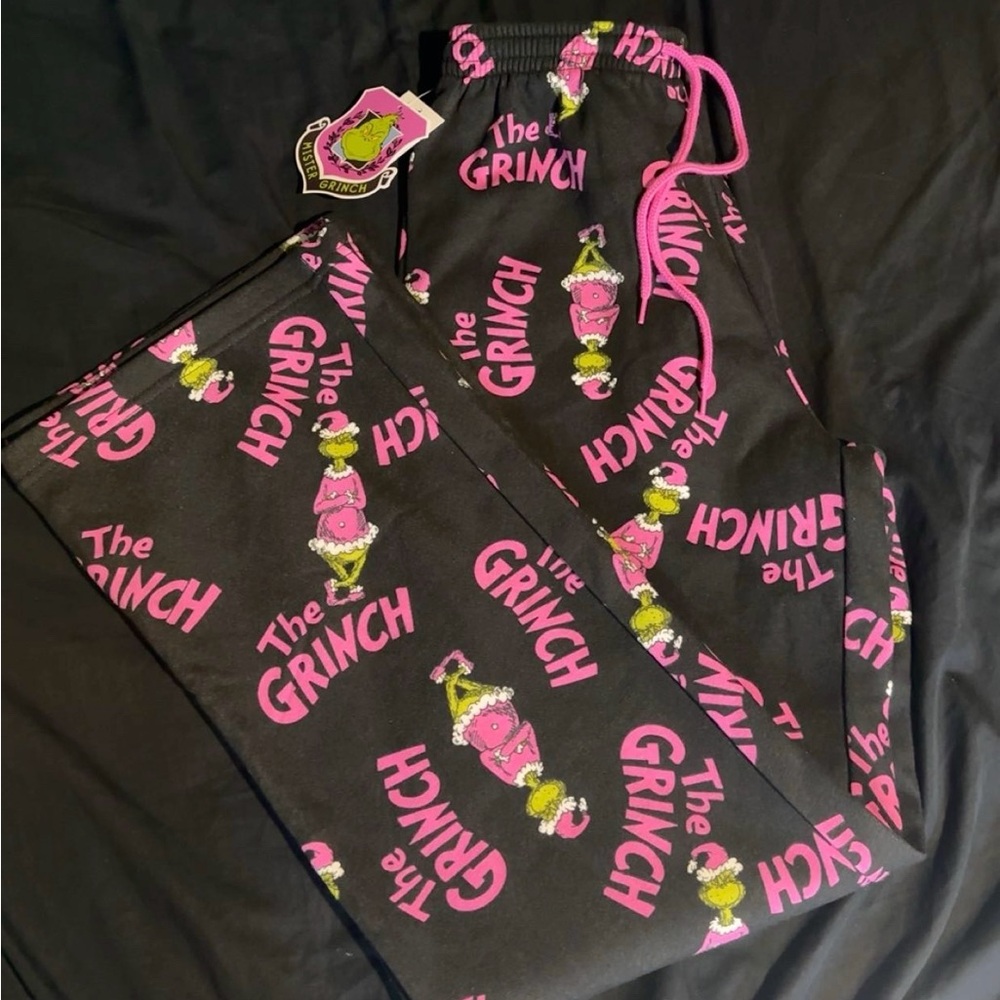 The Grinch Black and Pink Pajama Pants